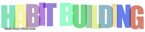Colorful gradient text habit building on black background colorful letters bright colors