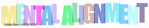 Colorful gradient text mental alignment in bold block letters colorful text gradient letters