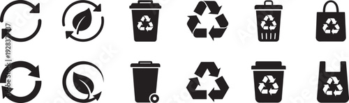 Friendly and environmental icon set. Eco, nature, sustainability, and green lifestyle vector symbols.