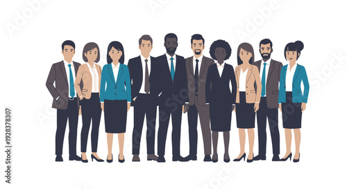 Diverse business professionals standing together teamwork and collaboration concept