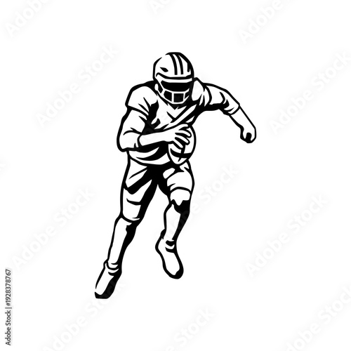 NFL Player run vector on white background. use for illustration