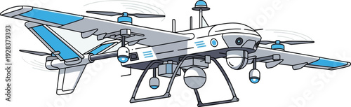 Advanced futuristic aircraft with modular design and landing gear deployed