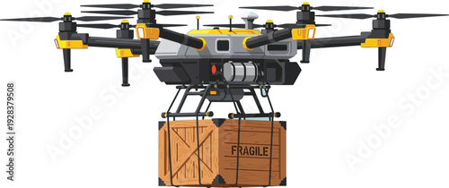 Aerial drone delivering a package to a designated location