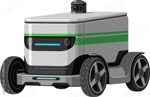 Autonomous delivery robot navigating urban environments for package transport