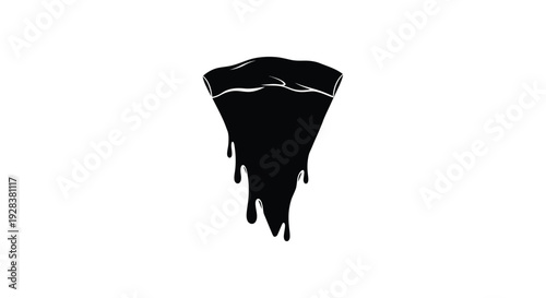 A single slice of pizza presented as a stark black silhouette