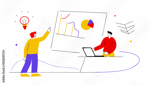 Business strategy and analysis vector illustration