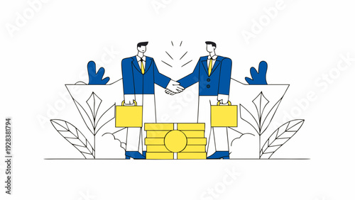 Business partnership handshake icon