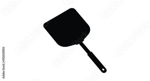 Black spatula against a white background simple kitchen tool silhouette