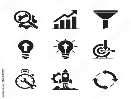 Creative and Professional Optimization Process Icon Pack