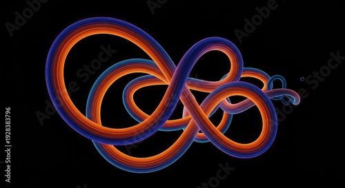 Abstract representation of a convoluted journey or complex system showing unpredictable routes and interwoven pathways on a dark background, Abstract, journey, innovation