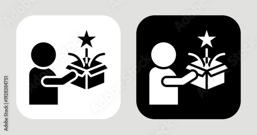 Value Expectation Icon In Black and White Glyph Style