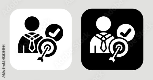 Decision Profile Icon In Black and White Glyph Style
