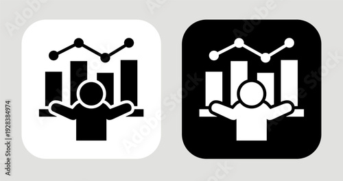 Market Maturity Icon In Black and White Glyph Style