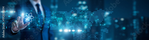 Research scientist holding nano-structure model. Nanotechnology manipulates materials at the nanoscale to create advanced scientific solutions.