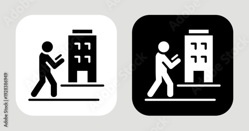 Urban Lifestyle Icon In Black and White Glyph Style