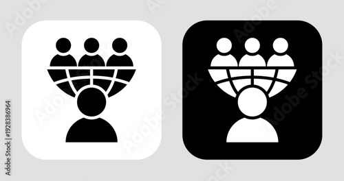 Cultural Background Icon In Black and White Glyph Style