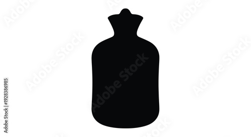 Simple black silhouette of a water bottle against a white background