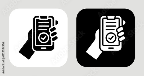 Digital Access Icon In Black and White Glyph Style