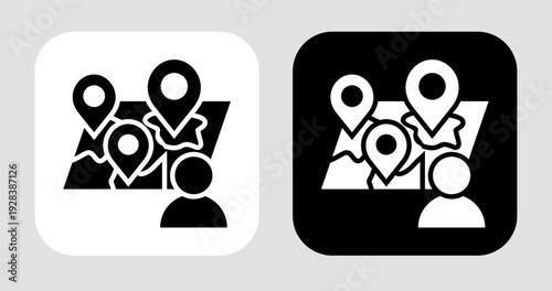 Local Density Icon In Black and White Glyph Style