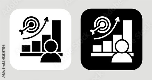 Growth Segment Icon In Black and White Glyph Style