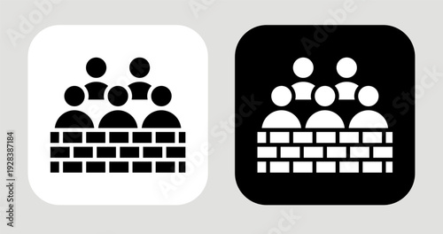Audience Base Icon In Black and White Glyph Style