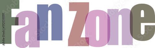 Fan Zone Overlapping Text Graphic Design Element
