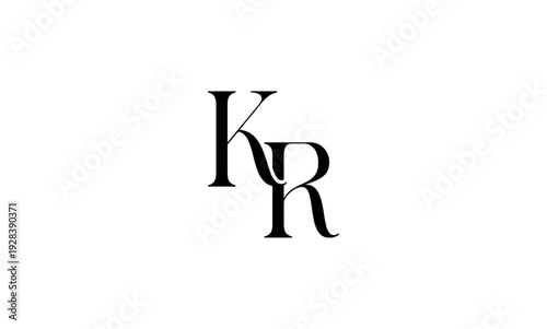 KR initial letters logo or KR monogram