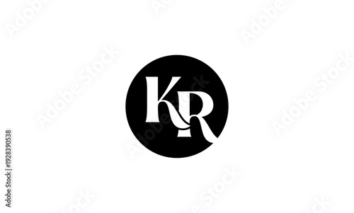 KR initial letters logo or KR monogram