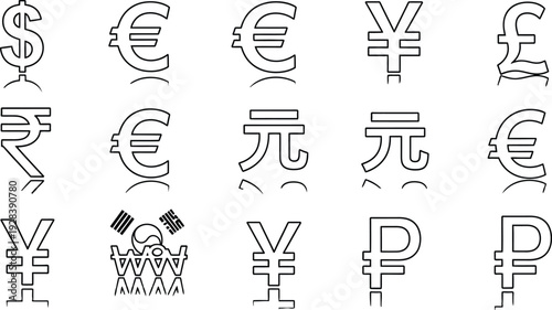 set of hand drawn light bulbs