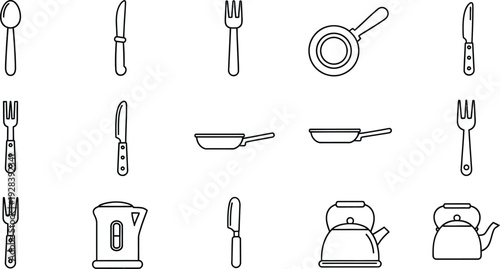 set of kitchen utensils