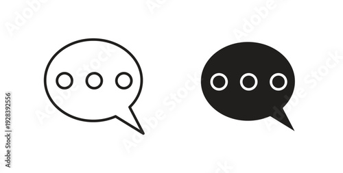 Comment icon style design pack on white background. Thin line and clipart style