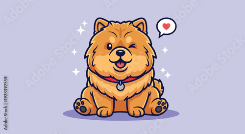 Cute Adorable Chow Chow Dog Winking.