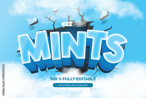 3D Blue Mint Text Effect