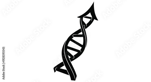 Black DNA double helix structure illustration