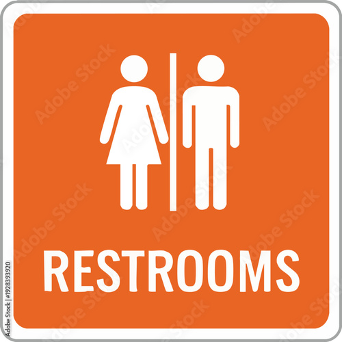 Public Restroom Signage with Male and Female Icons