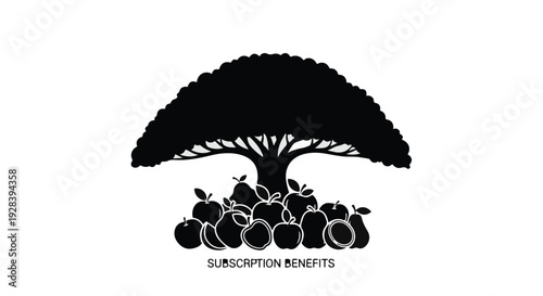 subscription benefits tree with fruit illustration