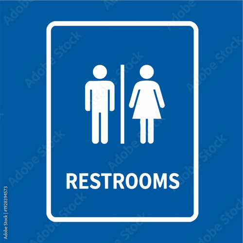 Public Restroom Sign with Male and Female Symbols