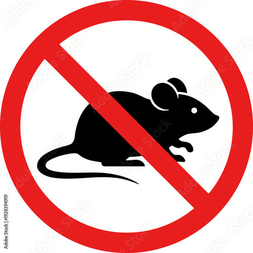 No Rodents Symbol Sign for Pest Control and Hygiene
