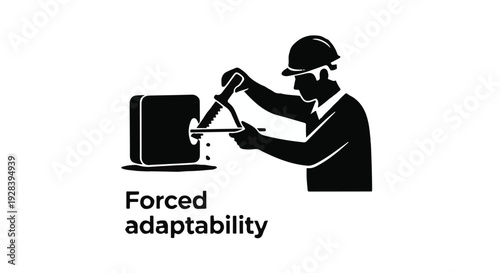 man in hard hat repairing laptop forced adaptability