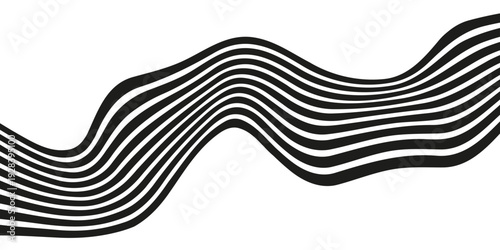 Wave design black and white. Digital image with a psychedelic stripes. Vector illustration