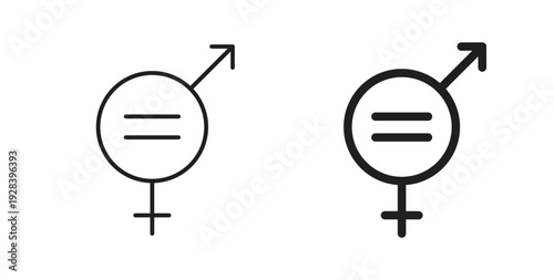 Equality icon style design pack on white background. Thin line and clipart style