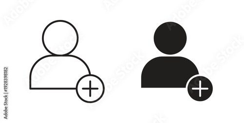Following icon style design pack on white background. Thin line and clipart style