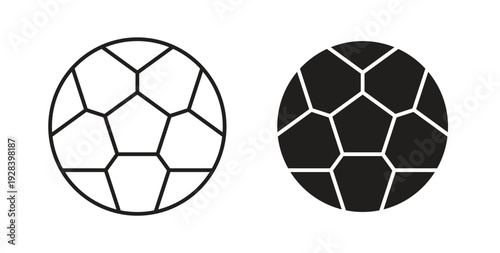 Football icon style design pack on white background. Thin line and clipart style