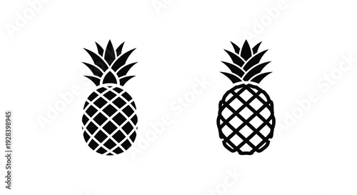 Two pineapple icons displayed in a stark black silhouette
