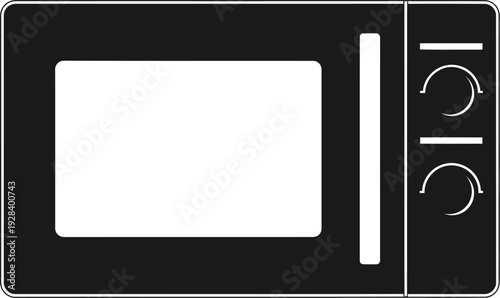 A black microwave oven with a white background and control panel