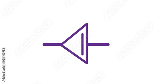 Purple Electronic Signal Diode Icon.