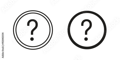 Interrogation icon style design pack on white background. Thin line and clipart style