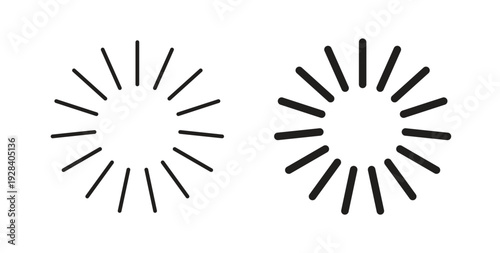 Loading icon style design pack on white background. Thin line and clipart style