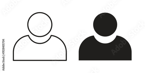 Man icon style design pack on white background. Thin line and clipart style