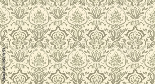 Sophisticated Decorative Pattern with Repeating Vintage Floral Structure